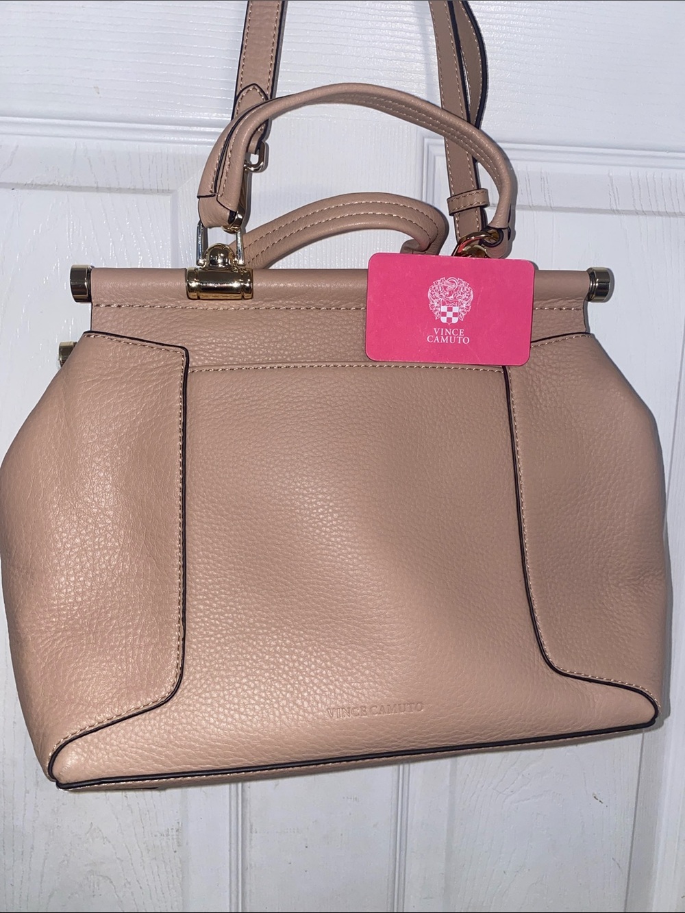 Vince Camuto Blush Pink Pebbled Leather Satchel in great condition use only once